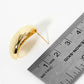 18K Gold Dipped 1 Inch Oval Button Stud Earrings