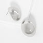 18K Gold Dipped 1 Inch Oval Button Stud Earrings