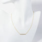 18K Gold Dipped 1 Inch Polished Tube Bar Pendant Necklace