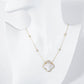 18K Gold Dipped 1 Inch Quatrefoil Pendant CZ Stone Chain Necklace