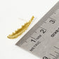 18K Gold Dipped 1 Inch Textured Brass Feather Sterling Silver Post Stud Earrings