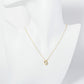 18K Gold Dipped 10mm Bezel Set CZ Oval Pendant Necklace