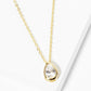 18K Gold Dipped 10mm Bezel Set CZ Teardrop Pendant Necklace