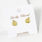 18K Gold Dipped 10mm Brass Apple Sterling Silver Post Stud Earrings