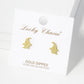 18K Gold Dipped 10mm Brass Ghost Sterling Silver Post Halloween Stud Earrings