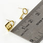 18K Gold Dipped 10mm Brass Lock And Key Asymmetric Sterling Silver Post Stud Earrings
