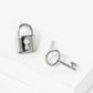 18K Gold Dipped 10mm Brass Lock And Key Asymmetric Sterling Silver Post Stud Earrings