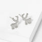 18K Gold Dipped 10mm Brass Rudolph Deer Sterling Silver Post Christmas Stud Earrings