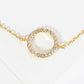 18K Gold Dipped 10mm Cubic Zirconia Pave Circle Brass Chain Anklet