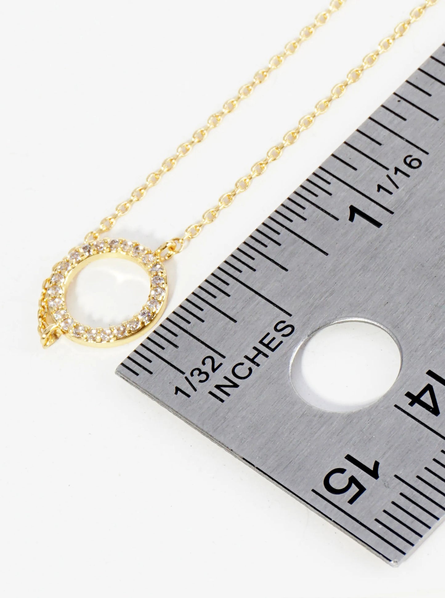 18K Gold Dipped 10mm Cubic Zirconia Pave Circle Brass Chain Anklet