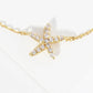 18K Gold Dipped 10mm Cubic Zirconia Pave Sea Star Starfish Brass Chain Anklet