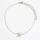 18K Gold Dipped 10mm Cubic Zirconia Pave Sea Star Starfish Brass Chain Anklet