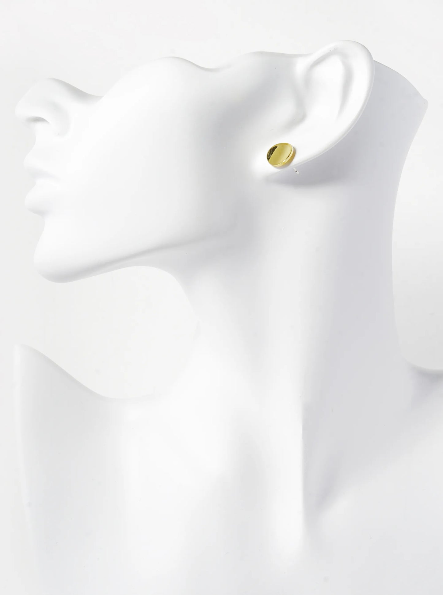 18K Gold Dipped 10mm Curved Brass Round Sterling Silver Post Stud Earrings