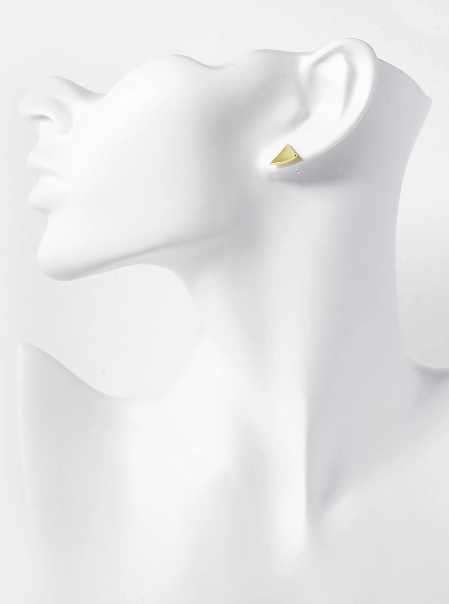 18K Gold Dipped 10mm Curved Brass Triangle Sterling Silver Post Stud Earrings