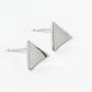 18K Gold Dipped 10mm Curved Brass Triangle Sterling Silver Post Stud Earrings