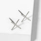 18K Gold Dipped 10mm Delicate Brass X Shape Sterling Silver Post Stud Earrings