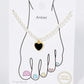 18K Gold Dipped 10mm Enamel Heart Charm Pearl Chain Anklet