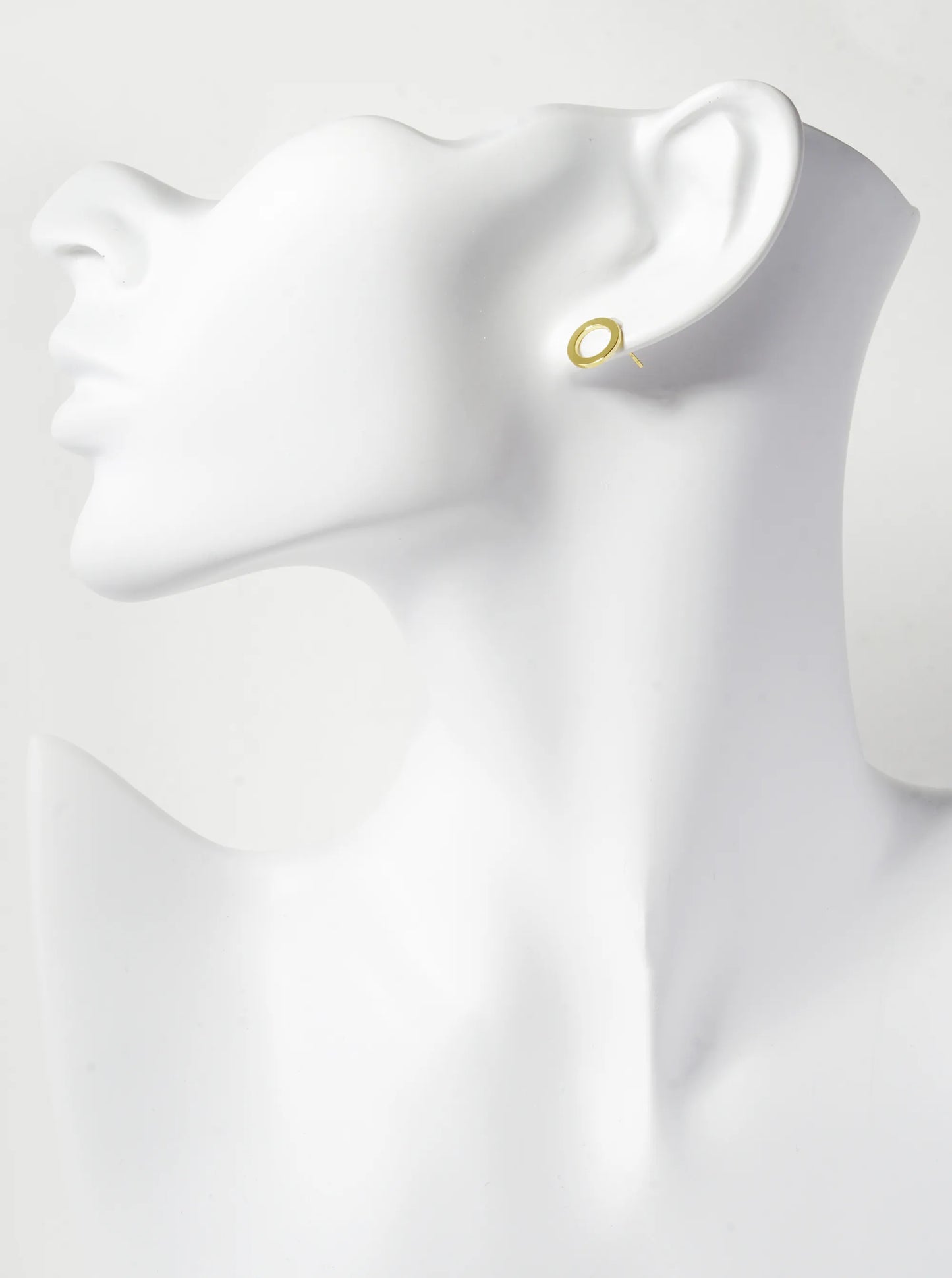 18K Gold Dipped 10mm Flat Brass Donut Sterling Silver Post Stud Earrings