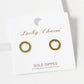 18K Gold Dipped 10mm Flat Brass Donut Sterling Silver Post Stud Earrings