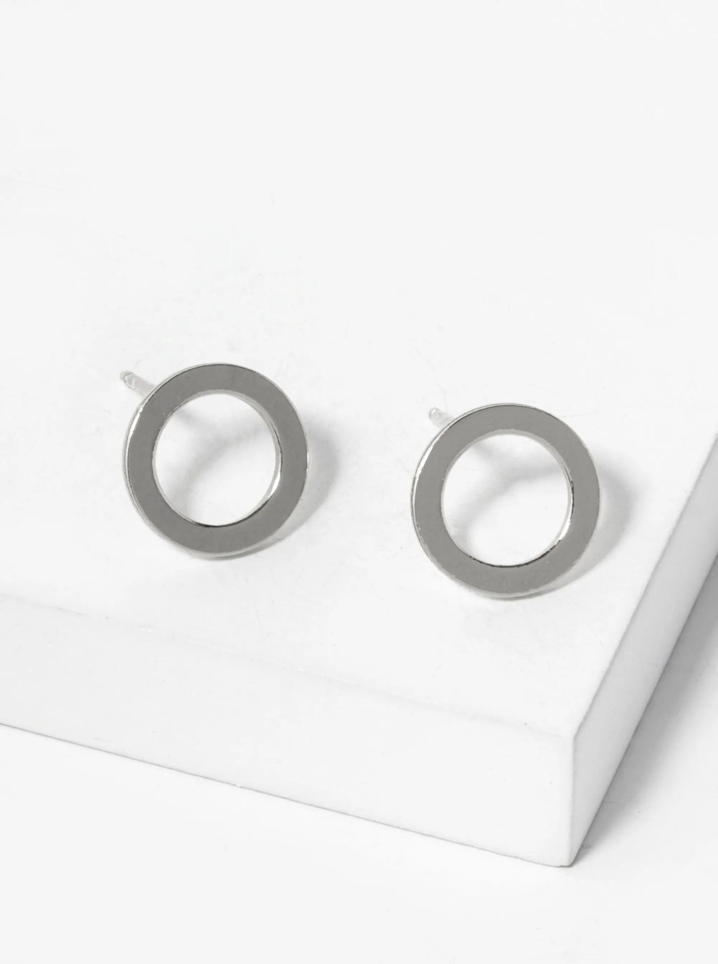 18K Gold Dipped 10mm Flat Brass Donut Sterling Silver Post Stud Earrings