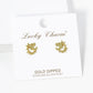 18K Gold Dipped 10mm Flat Rock N Roll Lion Head Stud Earrings