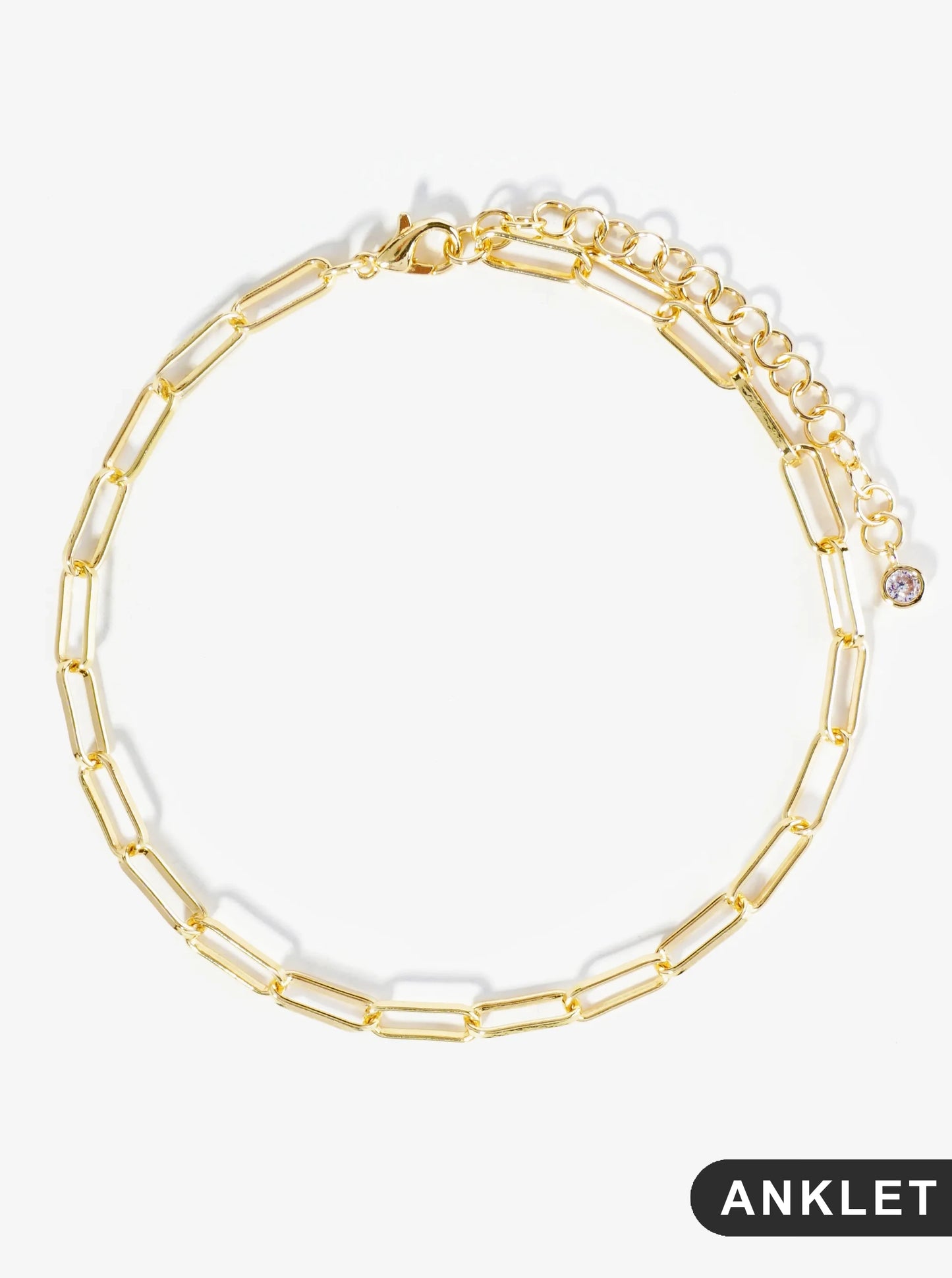 18K Gold Dipped 10mm Link Chain Brass Anklet