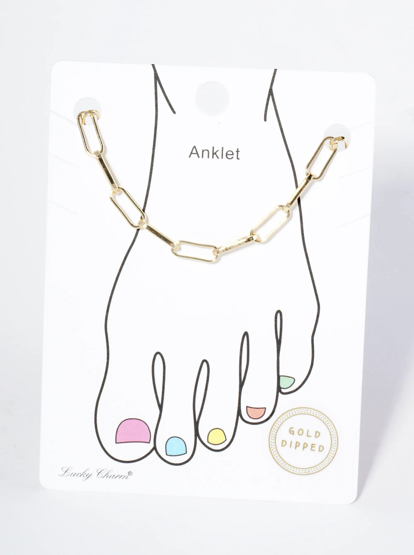 18K Gold Dipped 10mm Link Chain Brass Anklet