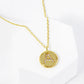 18K Gold Dipped 10mm Medallion Pave Set CZ Initial Pendant Necklace