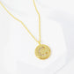 18K Gold Dipped 10mm Medallion Pave Set CZ Initial Pendant Necklace