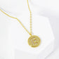 18K Gold Dipped 10mm Medallion Pave Set CZ Initial Pendant Necklace