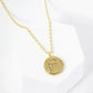 18K Gold Dipped 10mm Medallion Pave Set CZ Initial Pendant Necklace