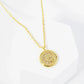 18K Gold Dipped 10mm Medallion Pave Set CZ Initial Pendant Necklace