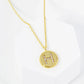 18K Gold Dipped 10mm Medallion Pave Set CZ Initial Pendant Necklace
