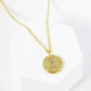 18K Gold Dipped 10mm Medallion Pave Set CZ Initial Pendant Necklace