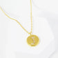 18K Gold Dipped 10mm Medallion Pave Set CZ Initial Pendant Necklace