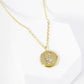 18K Gold Dipped 10mm Medallion Pave Set CZ Initial Pendant Necklace