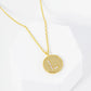 18K Gold Dipped 10mm Medallion Pave Set CZ Initial Pendant Necklace