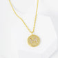 18K Gold Dipped 10mm Medallion Pave Set CZ Initial Pendant Necklace