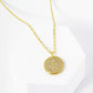 18K Gold Dipped 10mm Medallion Pave Set CZ Initial Pendant Necklace