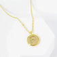 18K Gold Dipped 10mm Medallion Pave Set CZ Initial Pendant Necklace
