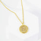 18K Gold Dipped 10mm Medallion Pave Set CZ Initial Pendant Necklace