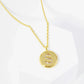 18K Gold Dipped 10mm Medallion Pave Set CZ Initial Pendant Necklace