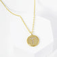 18K Gold Dipped 10mm Medallion Pave Set CZ Initial Pendant Necklace