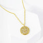 18K Gold Dipped 10mm Medallion Pave Set CZ Initial Pendant Necklace