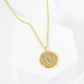 18K Gold Dipped 10mm Medallion Pave Set CZ Initial Pendant Necklace