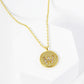 18K Gold Dipped 10mm Medallion Pave Set CZ Initial Pendant Necklace