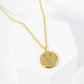 18K Gold Dipped 10mm Medallion Pave Set CZ Initial Pendant Necklace