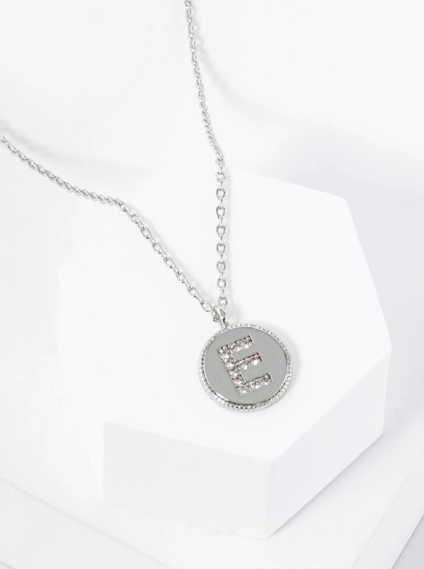 18K Gold Dipped 10mm Medallion Pave Set CZ Initial Pendant Necklace