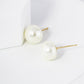 18K Gold Dipped 10mm Pearl Button Stud Earrings