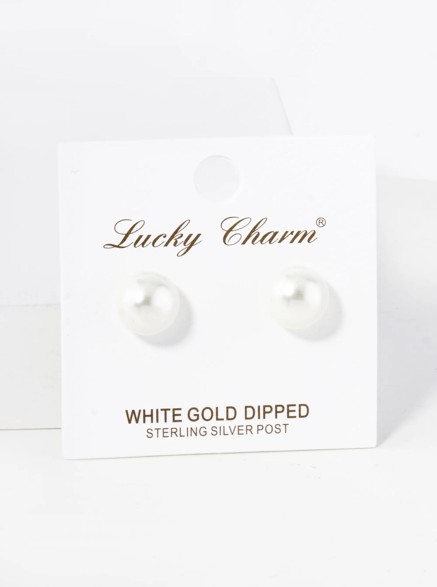18K Gold Dipped 10mm Pearl Button Stud Earrings